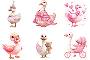 Pink Silly Goose Baby Shower Clipart, an Illustration by Designking (Thumbnail 5 of 5)