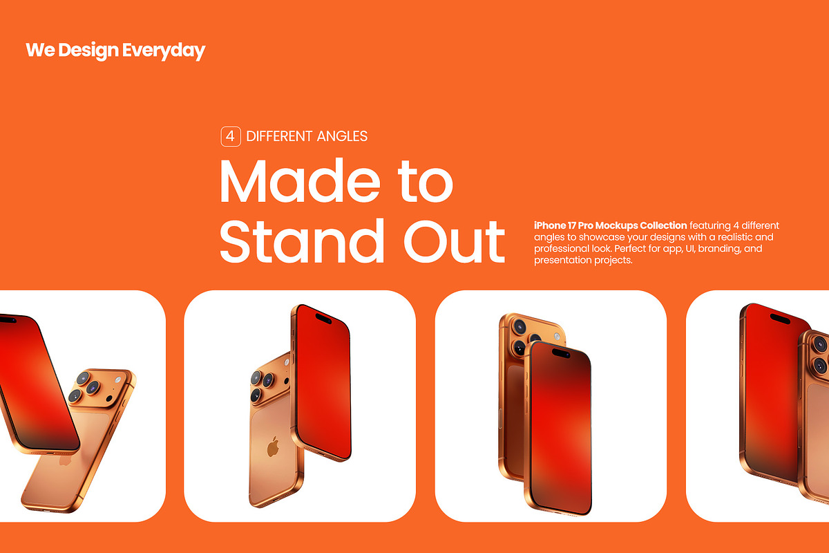 iPhone 17 Mockup, an iPhone Mockup by We Design Everyday (Photo 4 of 4)
