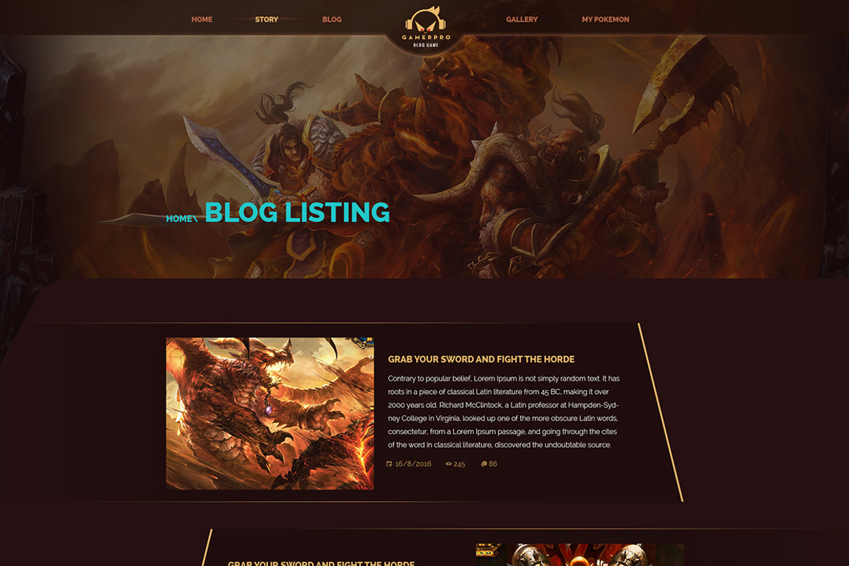 Gamepro - Fantacstic Gamer Site PSD, a Websites & App Template by Knighthemes (Photo 4 of 10)