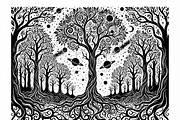 50 Mystical Galaxy Forest Silhouette, a Technology Illustration by Amazin_art (Thumbnail 32 of 34)