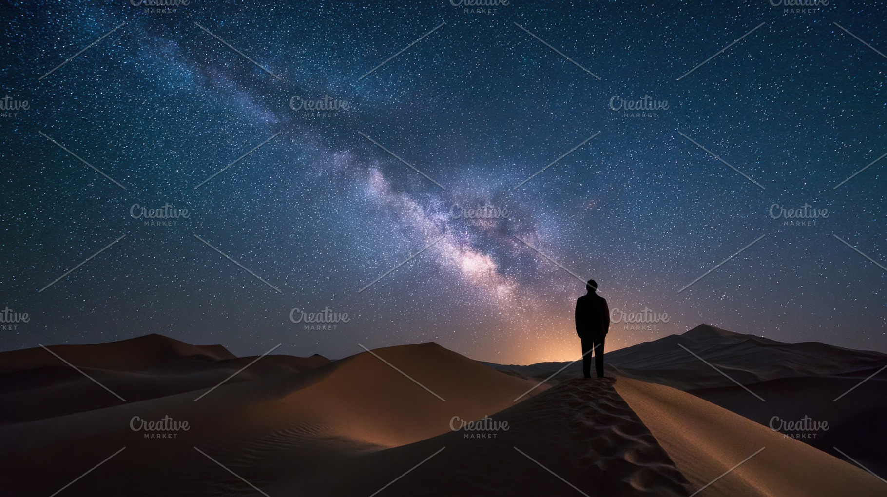 Stars shine over desert landscape, a Photo by Beautiful things