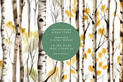 Watercolor Birch Trees, a Pattern Graphic by PeDe Designs (Thumbnail 6 of 6)