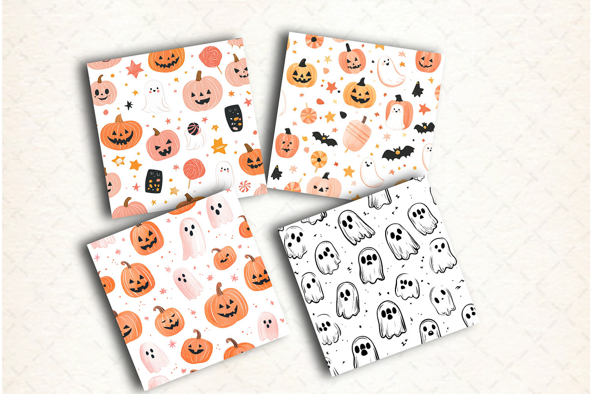 Cute Halloween Themed Digital Papers, an Illustration by Libby Wishes (Photo 2 of 6)