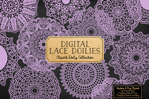 Lavender Doily Lace Clipart