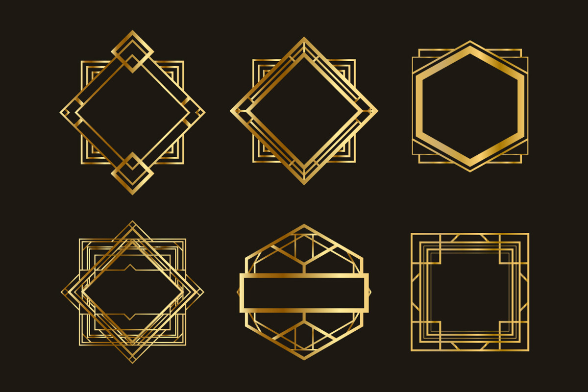 Vintage Art Deco Frame Set, a Marketing Template by Template Dealer