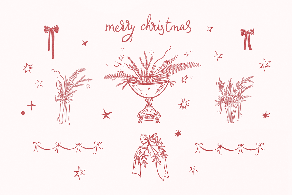 Christmas Hand Drawn Line Art, a Seasonal Illustration by Summer Nightingale Art (Photo 13 of 19)