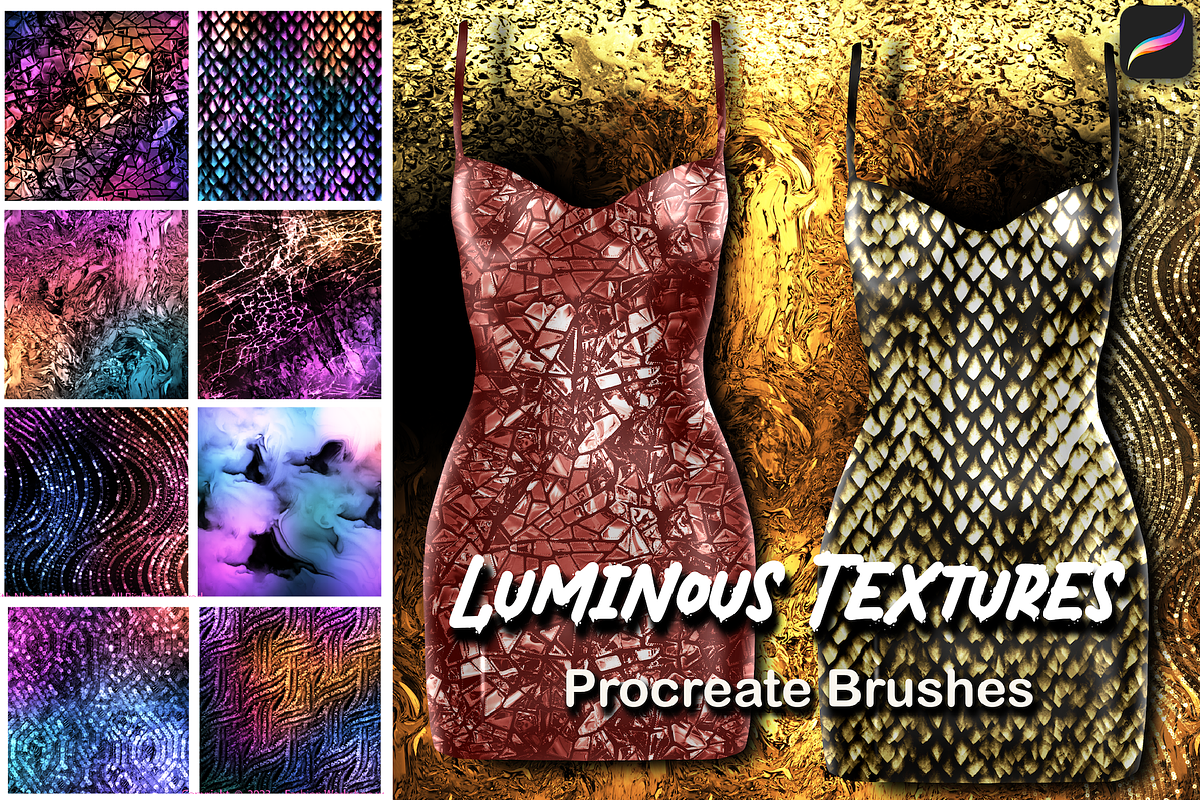 LUMINOUS TEXTURES Procreate Brushes, a Brush Add-On by Fashion Workshop Bkk (Photo 1 of 13)