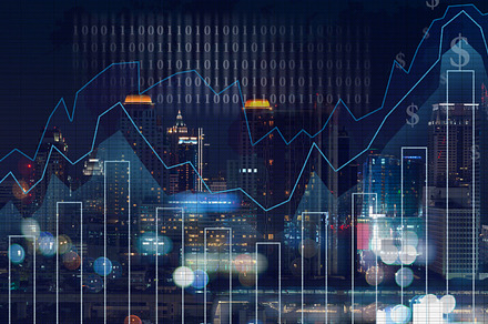 Business financial concept featuring forex, city, and graph, a Business Photo by Tzido Gallery