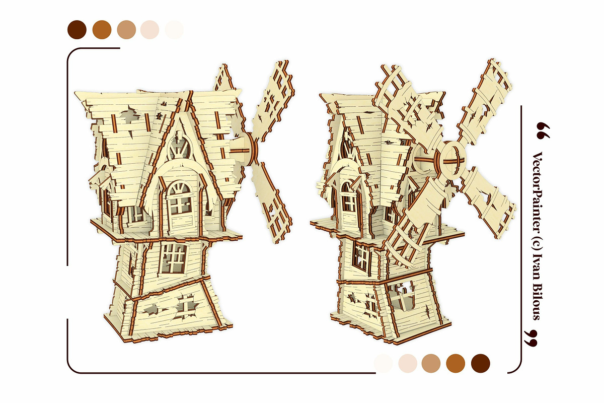 Abandoned Windmill - Laser Cut, an Object Graphic by VectorPainter (Photo 10 of 15)