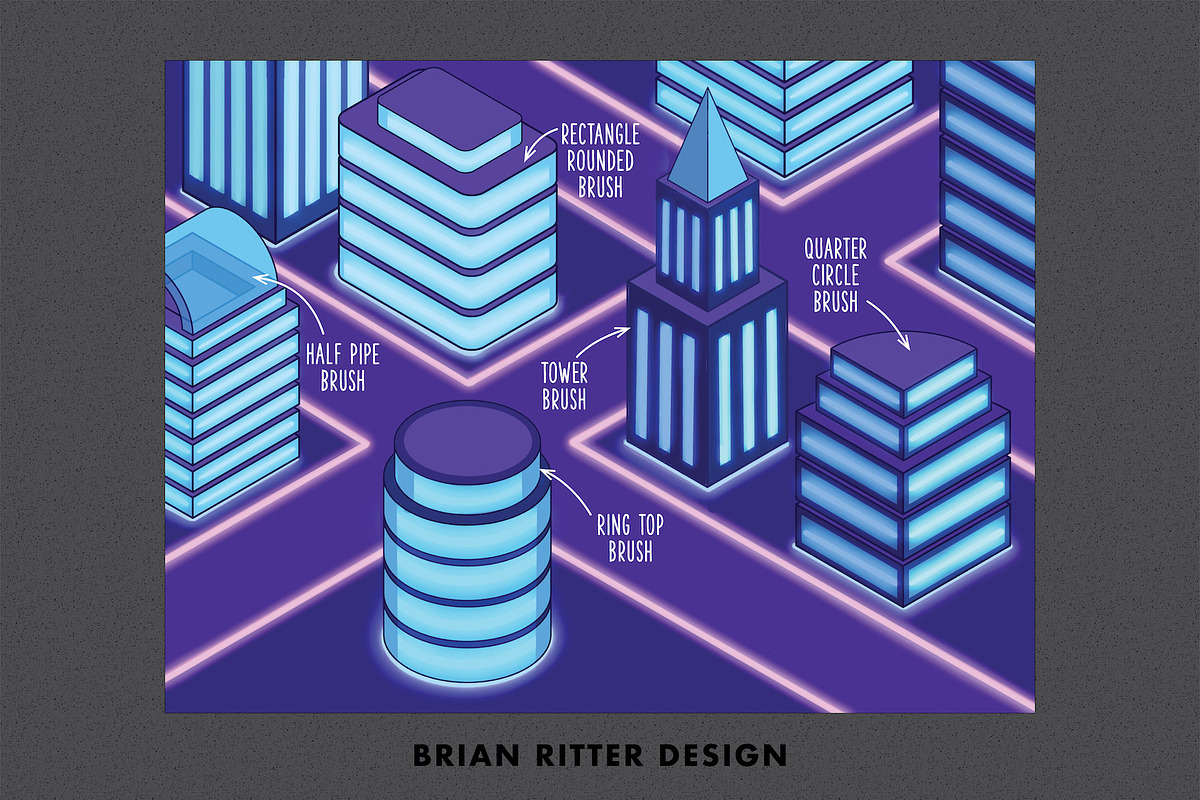 Isometric Toolkit, a Brush Add-On by Brian Ritter Design (Photo 3 of 11)