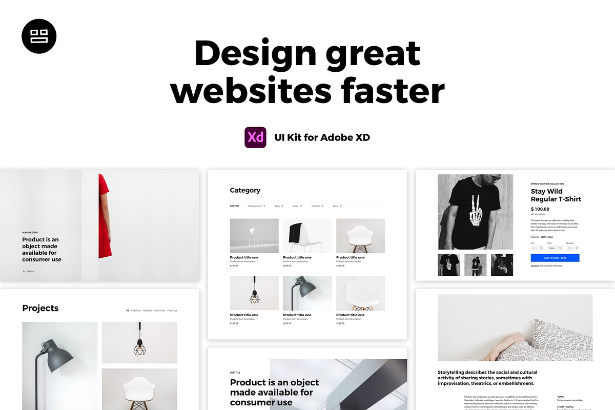 Modularity Adobe XD Web UI Kit, an UI Kit Template by Modularity Design (Photo 1 of 11)