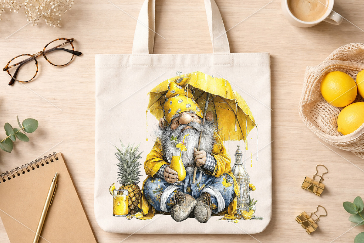 Whimsical Summer Gnome Clipart PNG, an Illustration by Canvas Craft (Photo 7 of 7)