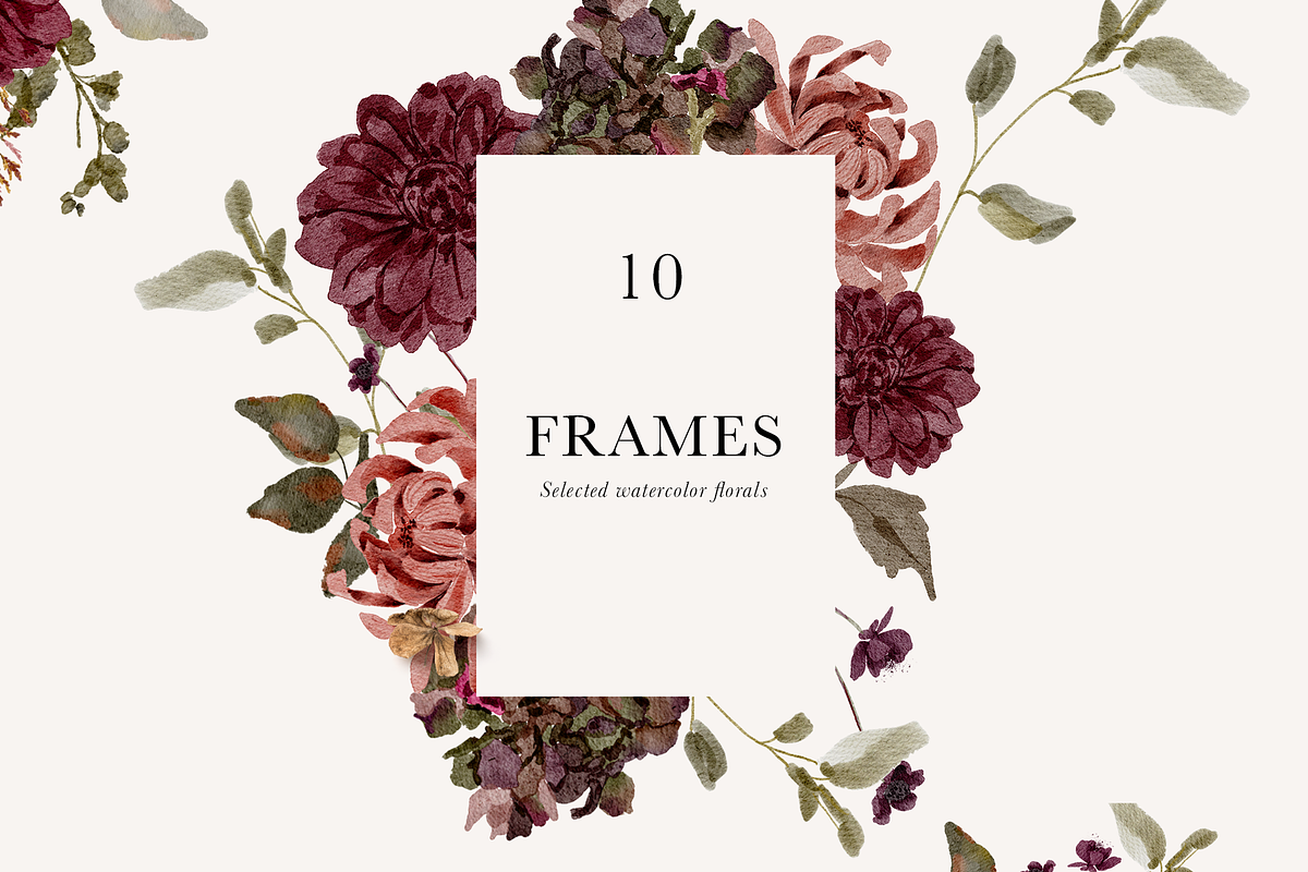 Burgundy & Blush Watercolor Florals, a Decorative Illustration by Grace Noboa Illustrations (Photo 11 of 13)