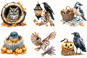Watercolor Autumn Birds Clipart, an Illustration by OK Design (Thumbnail 4 of 5)