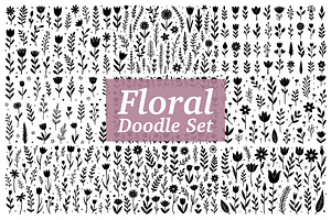 Whimsical Floral Doodle Bundle, an Illustration by Designer_Momina