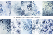 Azure Botanica: Fine Art Watercolor, a Texture Illustration by Nadia Semyroz (Thumbnail 2 of 8)