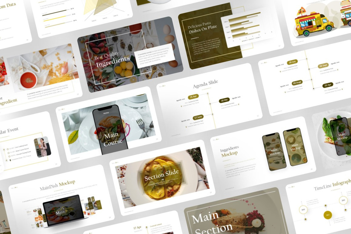 Main Dish Food Powerpoint Template, a Presentation Template by ...