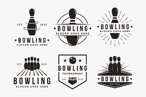 Set of Vintage classic Bowling logo, a Branding & Logo Template by DOMHOUZE