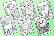 Cute Lamb Coloring Pages, an Animal Illustration by Catchy Ideaz (Thumbnail 2 of 3)