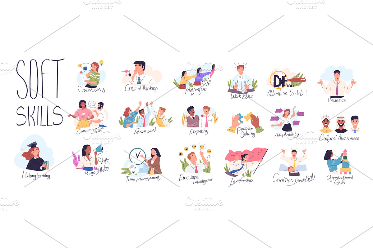 Soft skills. Employee individual, a Graphic by Stock-Smart-Start