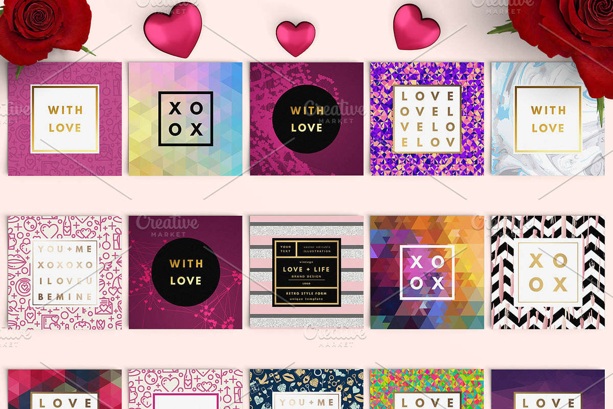 400+ Valentine's Day Cards Pack, a Decorative Illustration by Olha Kostiuk (Photo 4 of 9)