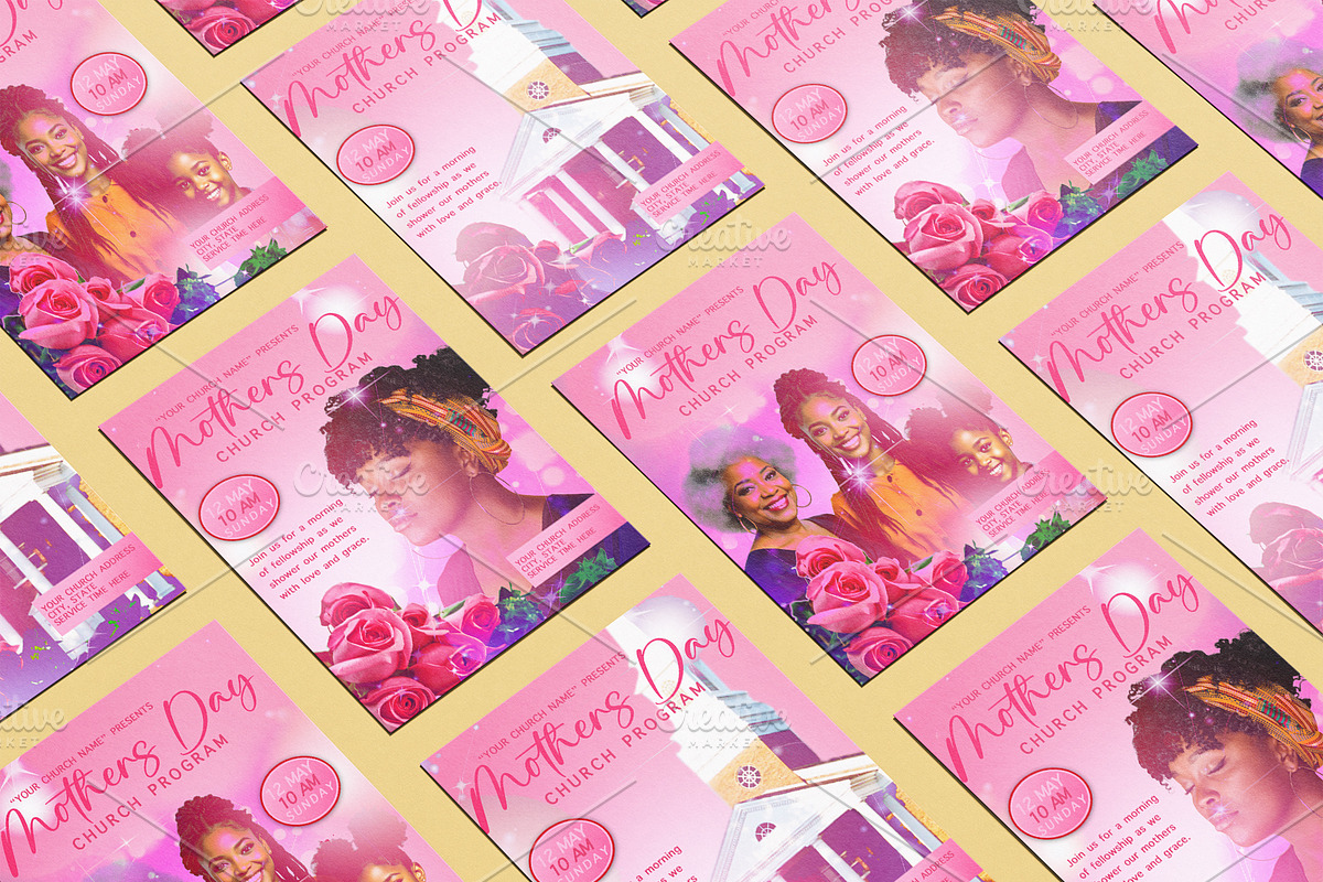 Mother's Day Church Flyer Template, a Flyer Template by Delux Designs (DE), LLC (Photo 1 of 4)