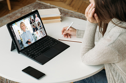 business webinar home teleconference team coach, a Business Photo by Photo Drive Studio