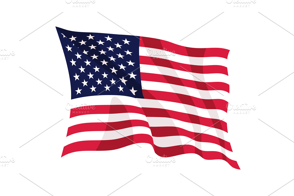 USA waving flag. American, an Object Illustration by Things for designers