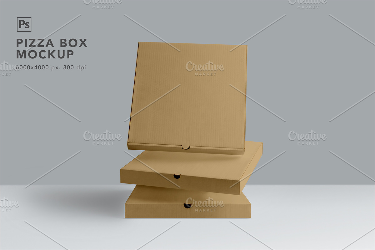 Pizza Box Mockup, a Cups & Container Mockup by eezo (Photo 4 of 5)