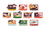 Retro audio cassettes with music set, an Object Illustration by PaperTrident (Thumbnail 1 of 7)