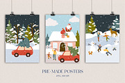 Christmas winter houses clipart, an Animal Illustration by LukaJreym (Thumbnail 4 of 15)