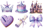 Lavender Princess Birthday Clipart, an Illustration by Daily.Designs (Thumbnail 2 of 3)