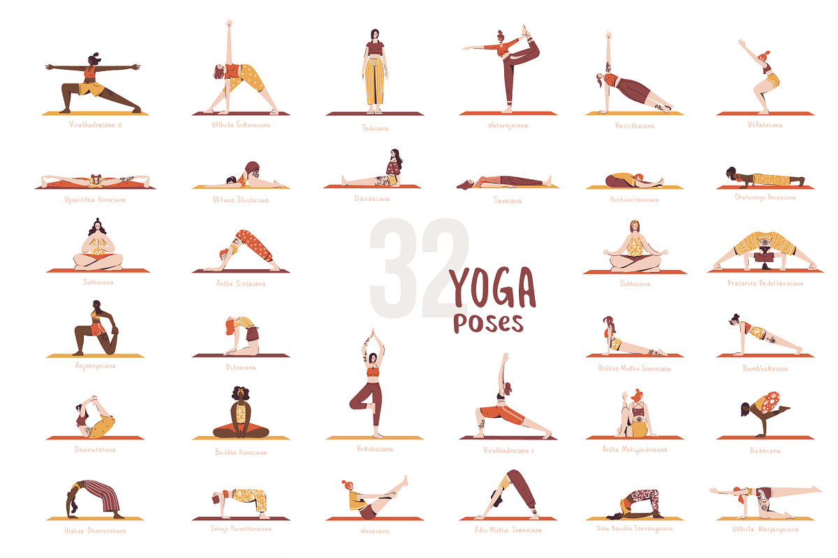 Yoga Time Illustrations set, a Person Illustration by Frizenasya (Photo 2 of 14)
