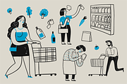 Hand drawn shopping & activities, a Person Illustration by Huza Studio (Thumbnail 9 of 9)
