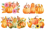 Harvest Thanksgiving fall clipart, a Decorative Illustration by Hanna Hryharenka (Thumbnail 11 of 20)