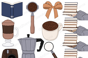 Books And Coffee Clipart