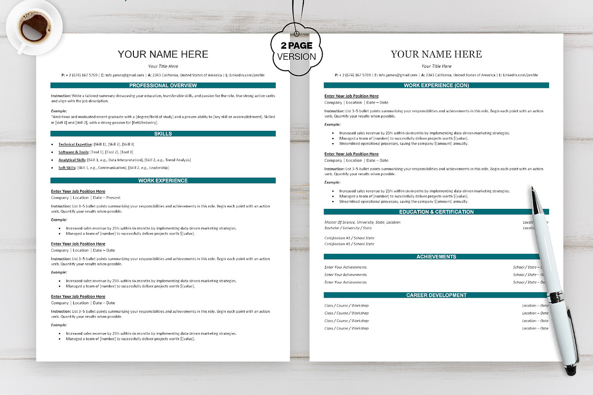 ATS resume template in word, docs, a Resume Template by Design_Xlab (Photo 2 of 10)