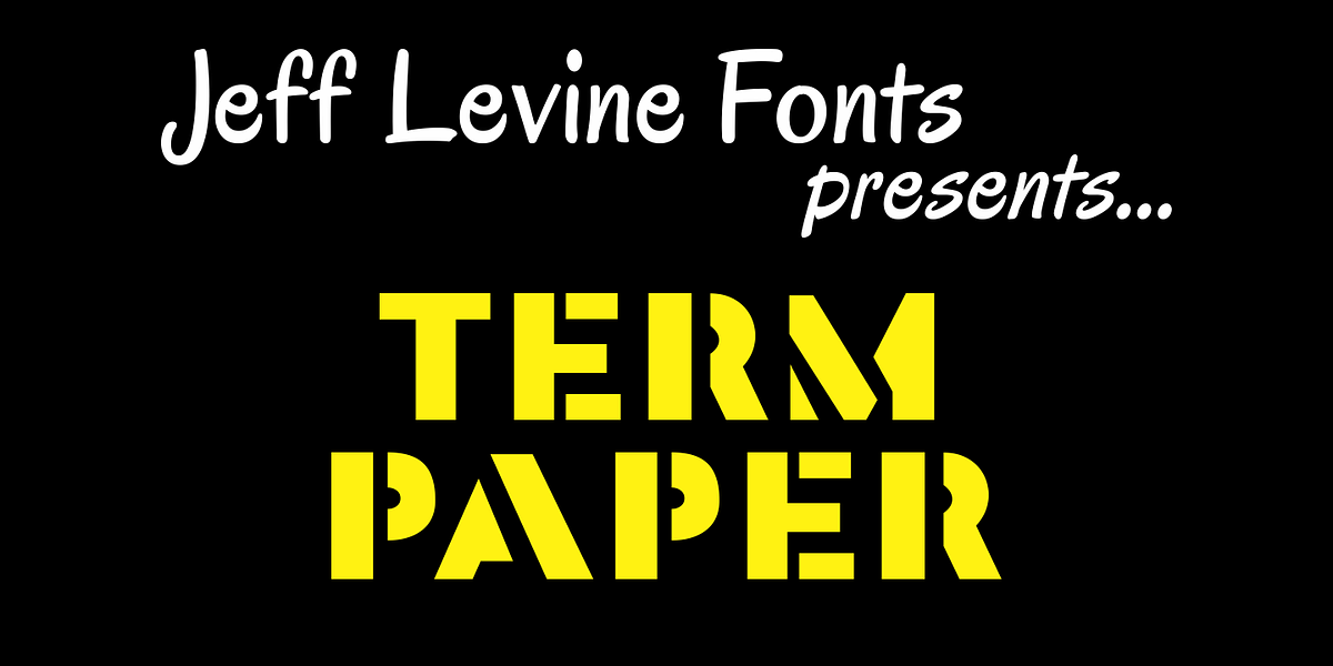 Term Paper JNL, a Sans Serif Font by Jeff Levine Fonts
