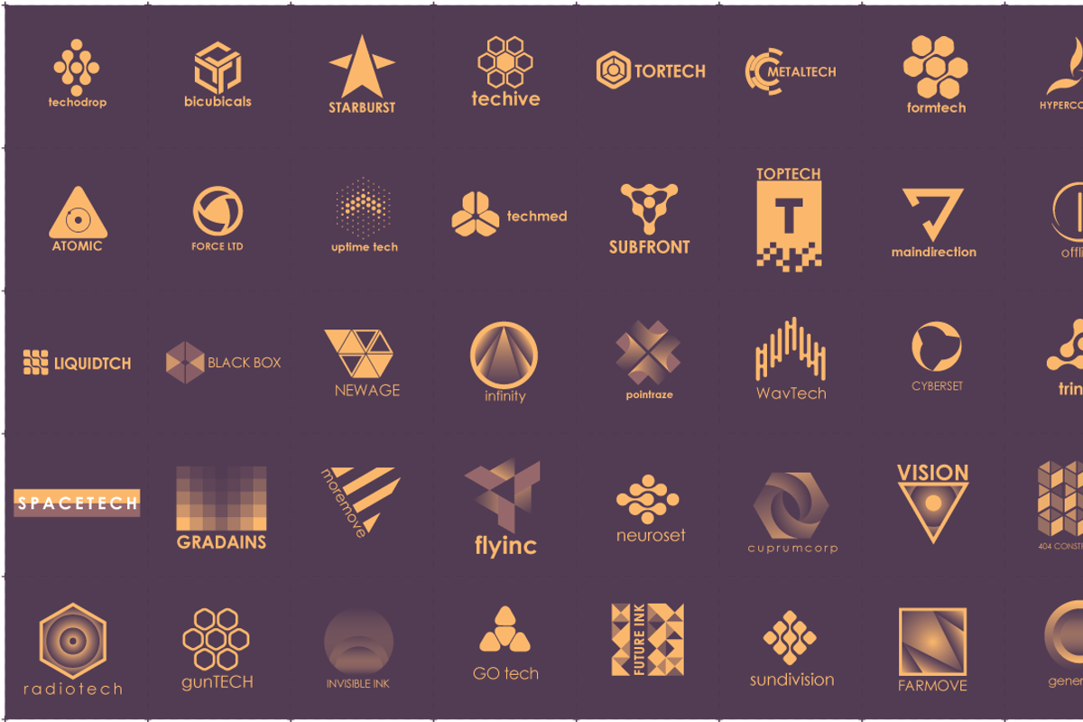 400 tech logos, a Branding & Logo Template by airunreal (Photo 9 of 11)