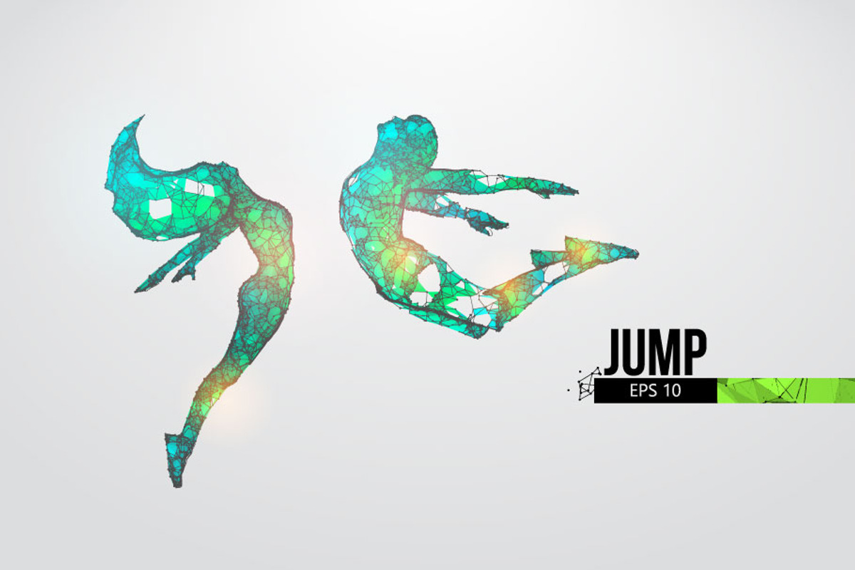 Silhouettes of a jumping people, a Healthcare Illustration by Matrosovv (Photo 4 of 4)