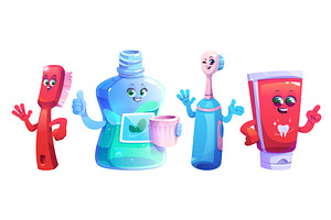Dental hygiene kid characters set, an Object Illustration by art PVP - market