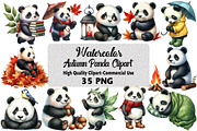 Autumn Panda Clipart Bundle, an Illustration by Daily.Designs (Thumbnail 1 of 5)