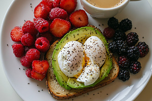 Vibrant and healthy breakfast plate, a Food & Drink Photo by MistyDay