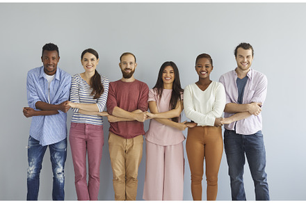 Group portrait of happy young, a Person Photo by StudioRomantic