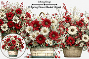 Spring Flower Basket Clipart Bundle, an Illustration by GatewayDesign (Thumbnail 1 of 5)