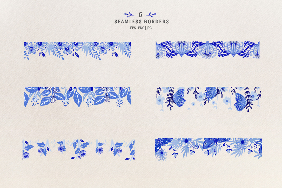 Blue Garden floral collection, an Object Graphic by DariSmartArt (Photo 10 of 11)