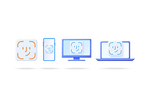 Face recognition user interface icon, a Technology Illustration by Abscent