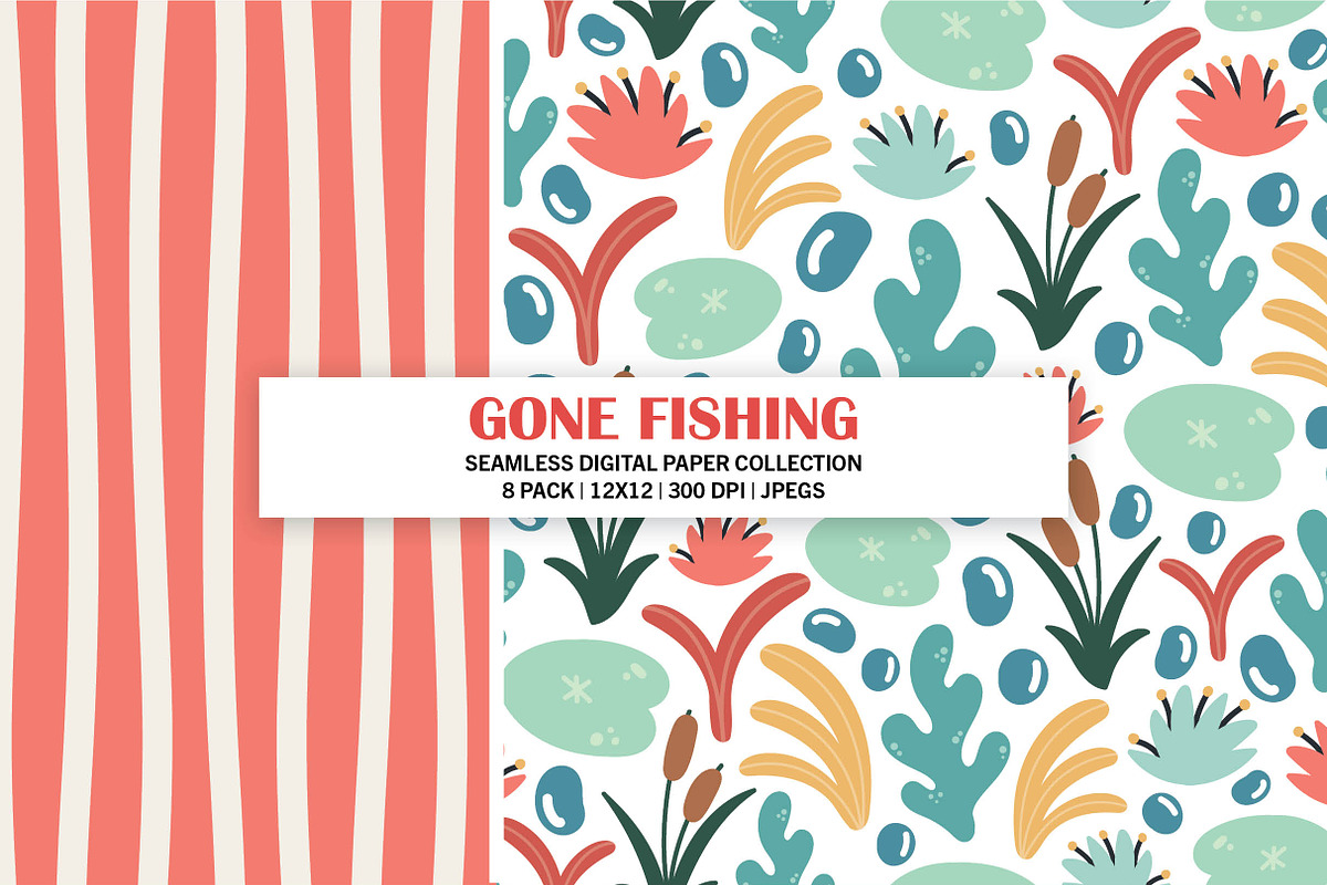 Gone Fishing Seamless Pattern Set, a Pattern Graphic by Alanna Messina Design Co (Photo 5 of 9)