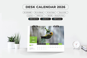 2026 Desk Calendar, a Stationery Template by MstArtwork