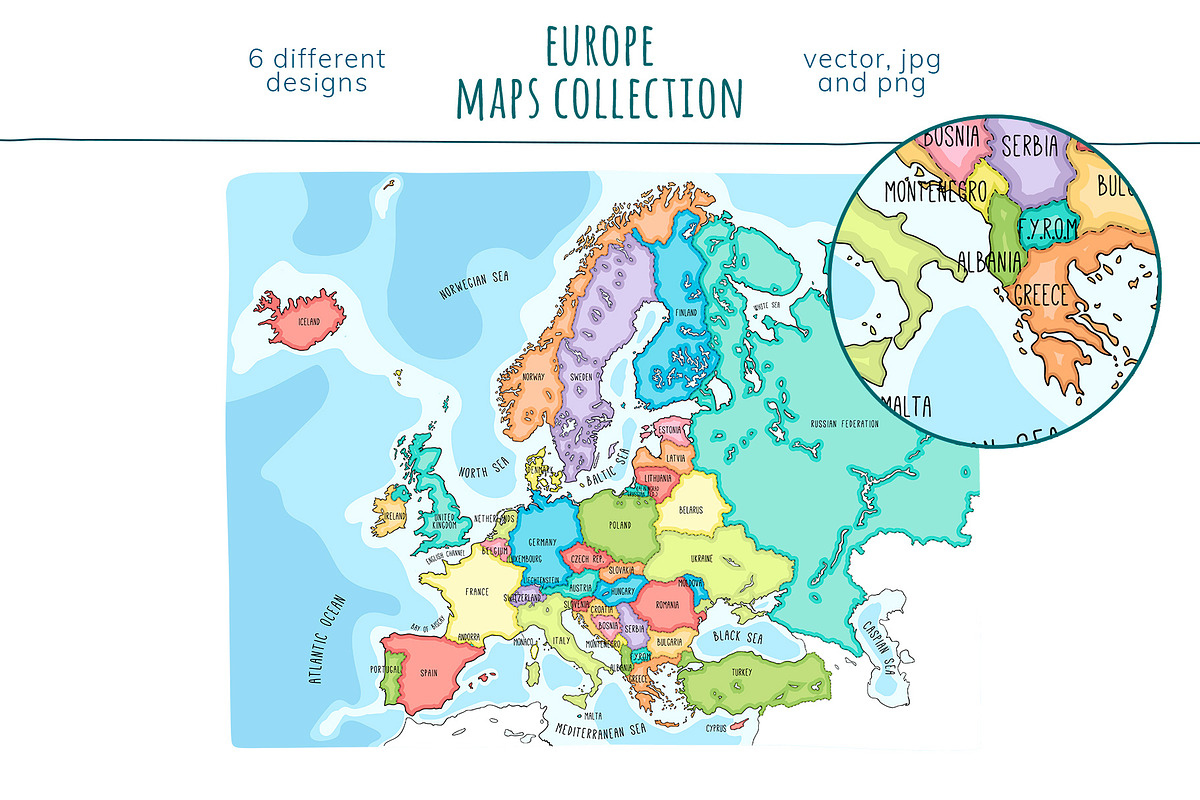 Europe Maps Collection, an Education Illustration by Illustrationsforteachers (Photo 6 of 8)
